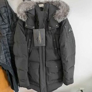 Moose Knuckles Onyx Big Ridge Parka with Grey Fur Trim Hood
